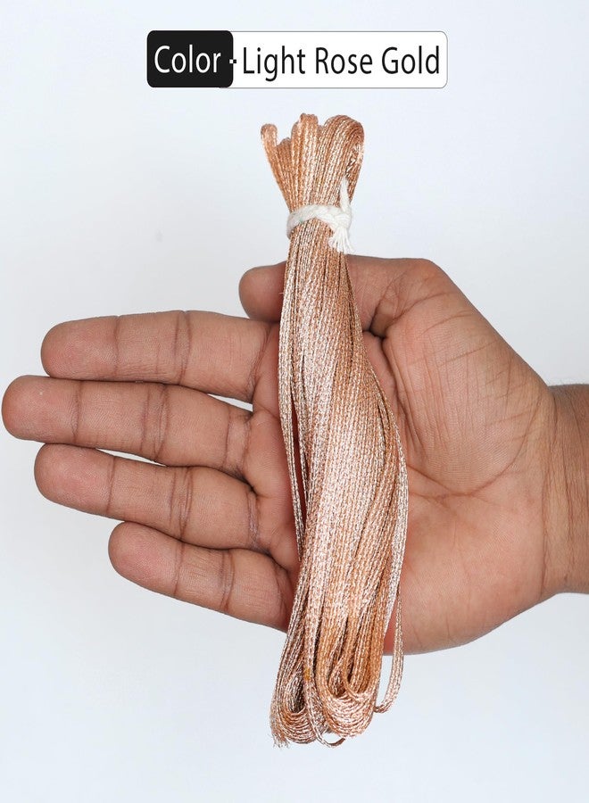 Embroiderymaterial Metallic Soutache Braided Cord for Embroidery and Craft Making, 5MM, 2 Rolls 30 Metre, Light Rose Gold Color - Image 5
